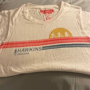 Stranger things white sleeveless T-shirt. Size S